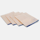 Dækkeservietter - Bomuldspercal cremefarvet med Blå kant