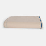 Duge - Bomuldspercal cremefarvet med Blå kant