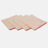 Dækkeservietter - Bomuldspercal cremefarvet med Orange kant