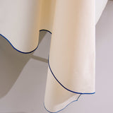 Duge - Bomuldspercal cremefarvet med Blå kant