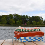 Stribet Håndklæder- Aqua blue