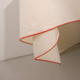 Bordløber - Bomuldspercal cremefarvet med Orange kant