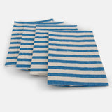 Dækkeservietter - Hør Blå stripe