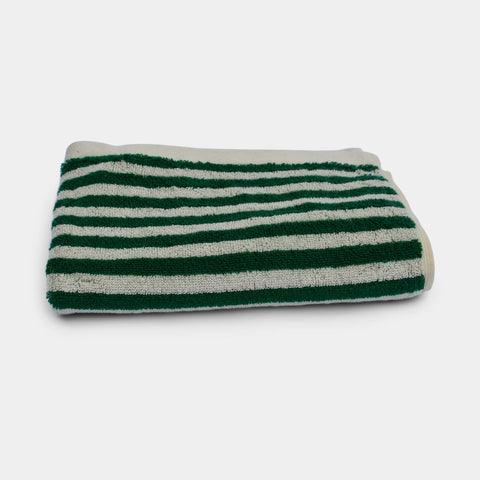 Stribet Håndklæder- Pine green