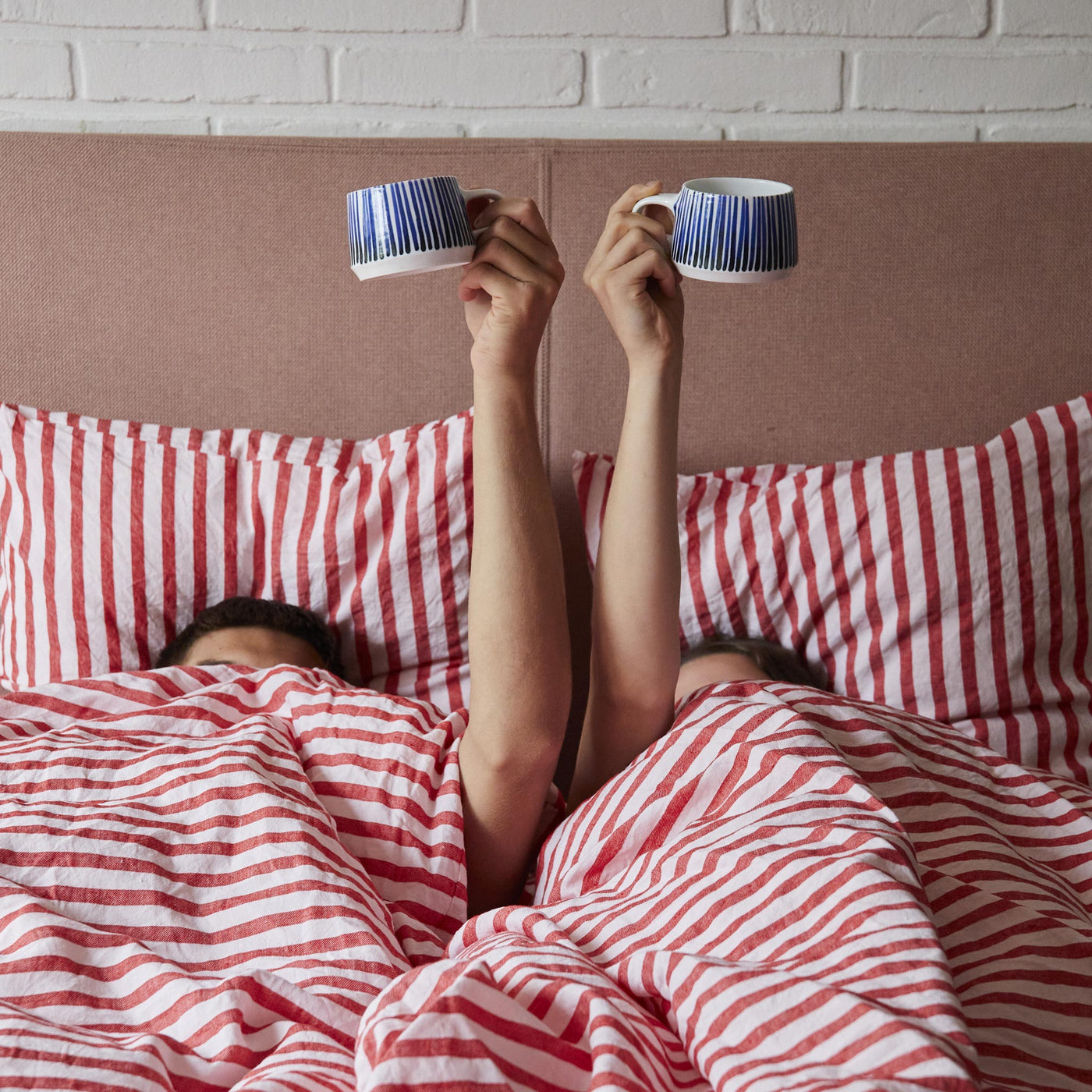 HØR Sengetøj Red stripe