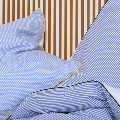 BOMULDSPERCALE sengetøj, Mørkeblå stribet