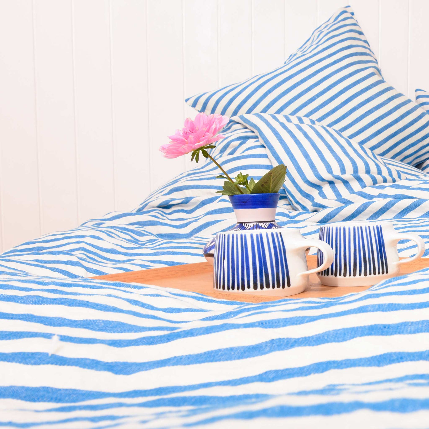 HØR Sengetøj Blue stripe