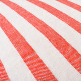 Hør pudebetræk - Red stripe