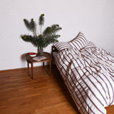 Bomuldspercale sengesæt - Cream dobby stripe