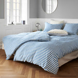 Hør sengesæt - Blue stripe