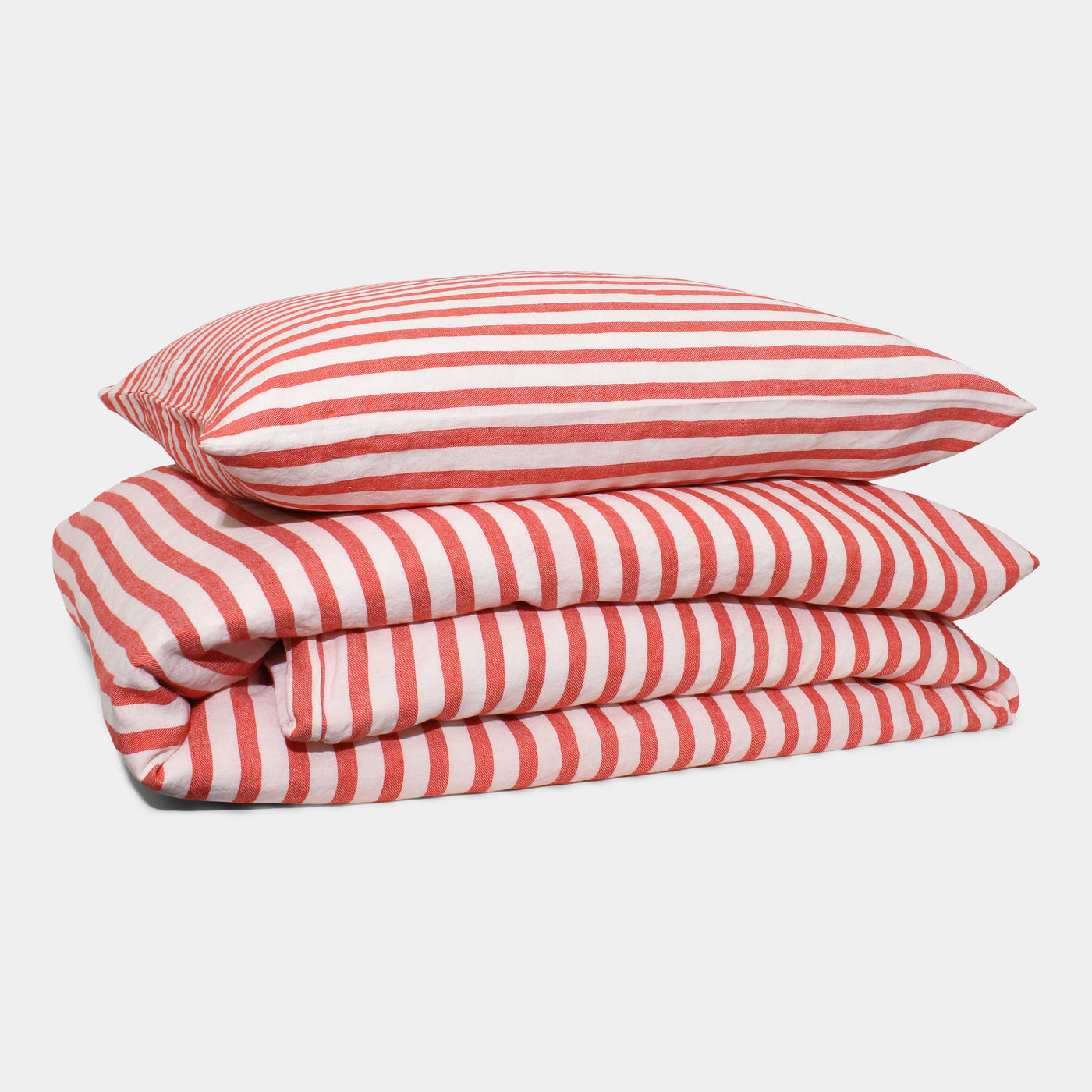 HØR Sengetøj Red stripe