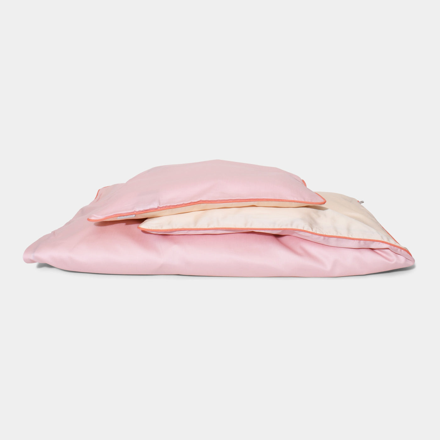 BOMULDSSATIN Baby sengetøj Light pink & cream